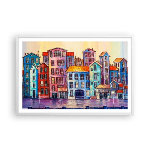 Poster in einem weißen Rahmen - Stadt wie aus einem Märchen - 91x61 cm