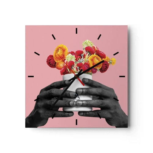 Wanduhr - Glasuhr - Die Apotheose des Lebens - 40x40 cm