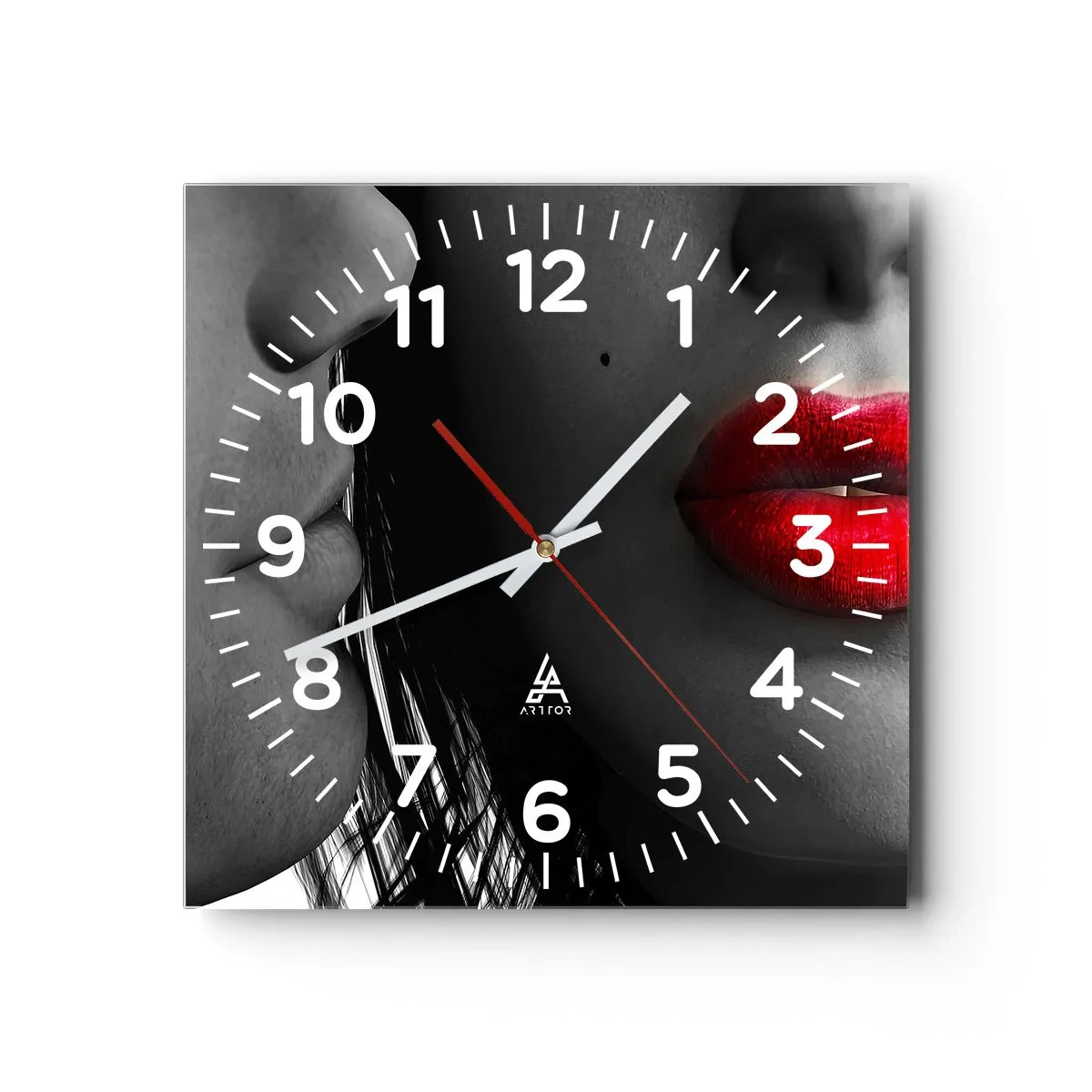 Wanduhr - Glasuhr - Gesicht am Gesicht - 40x40 cm