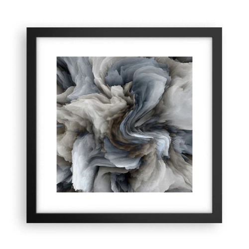 Poster in einem schwarzem Rahmen - Stein und Blume - 30x30 cm