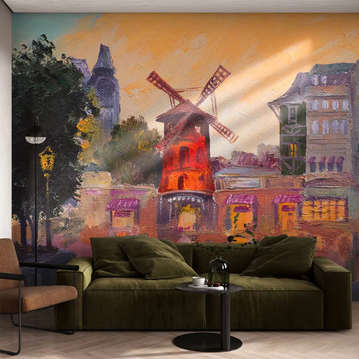 Fototapete Standard Eco - Pariser Ikonen – Moulin Rouge - Paris, Lüfter, Moulin Rouge - 200x140 cm