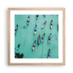 Poster in einem Rahmen aus heller Eiche - In freudiger Erwartung - 40x40 cm