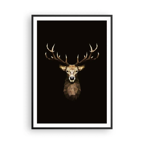 Poster in einem schwarzem Rahmen - Kubistischer Hirsch - 70x100 cm