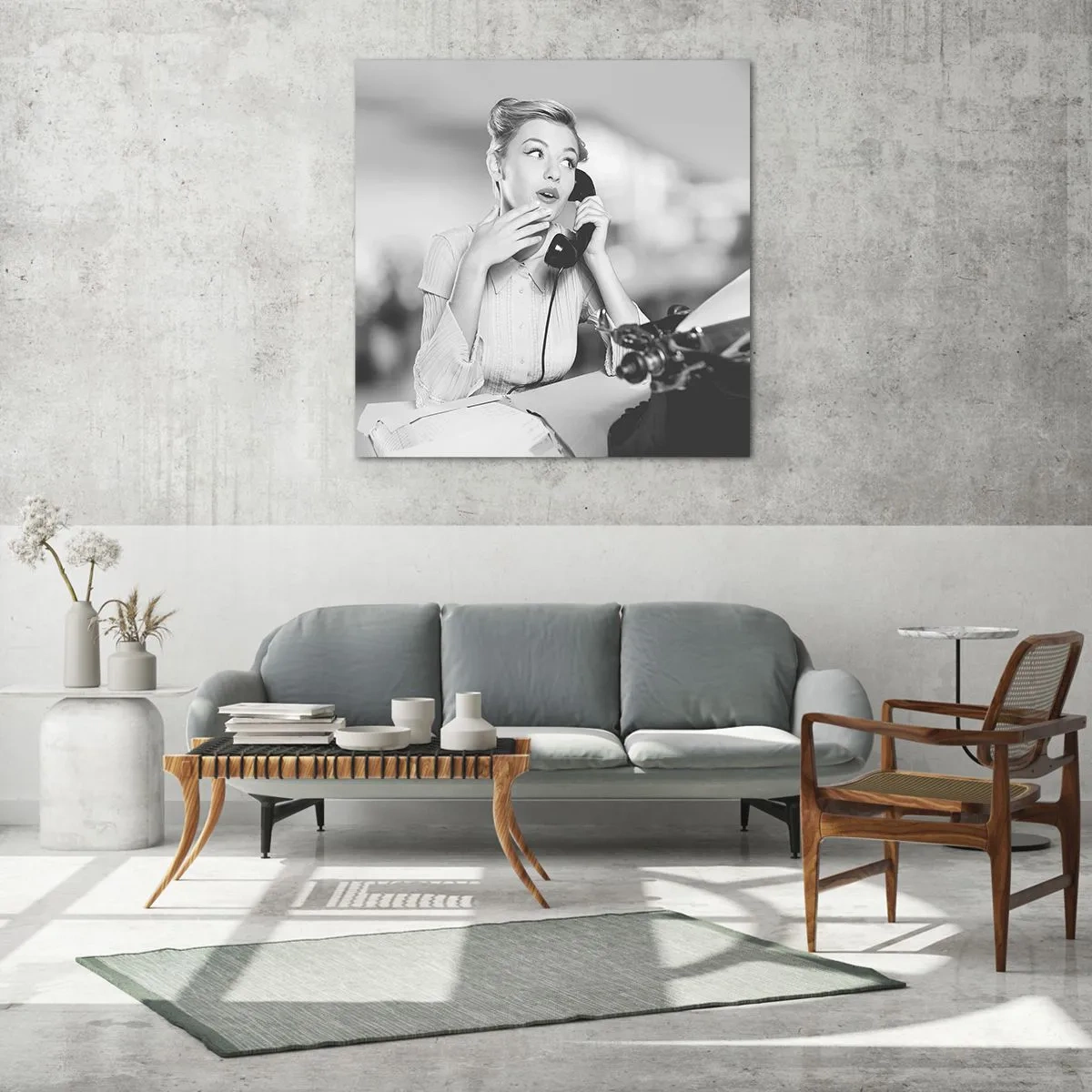 Glasbild - Bild auf glas - Hallo, wir sind in den 1950er Jahren. - 60x60 cm