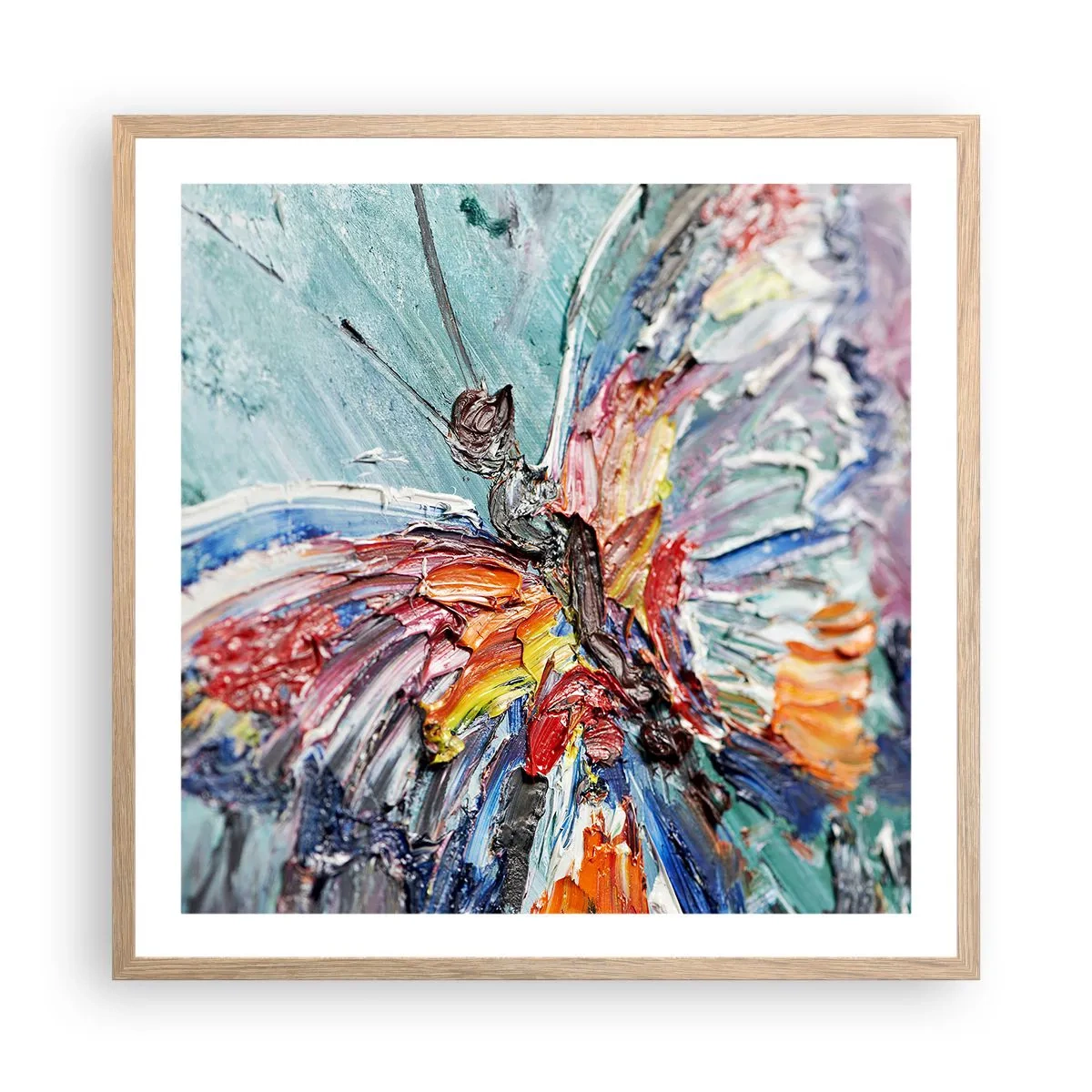 Poster in einem Rahmen aus heller Eiche - Von der Natur gemalt - 60x60 cm