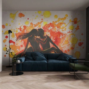 Selbstklebende Fototapete Deluxe Sticker - Und es war Licht - Menschen, Kuss, Liebespaar - 100x70 cm