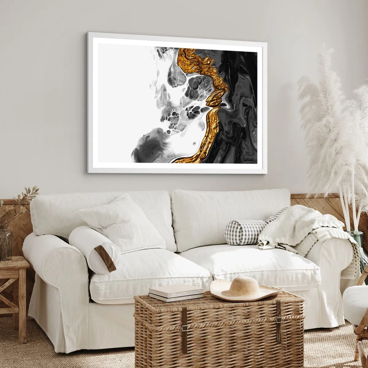 Poster in einem weißen Rahmen - Organische Komposition - 91x61 cm