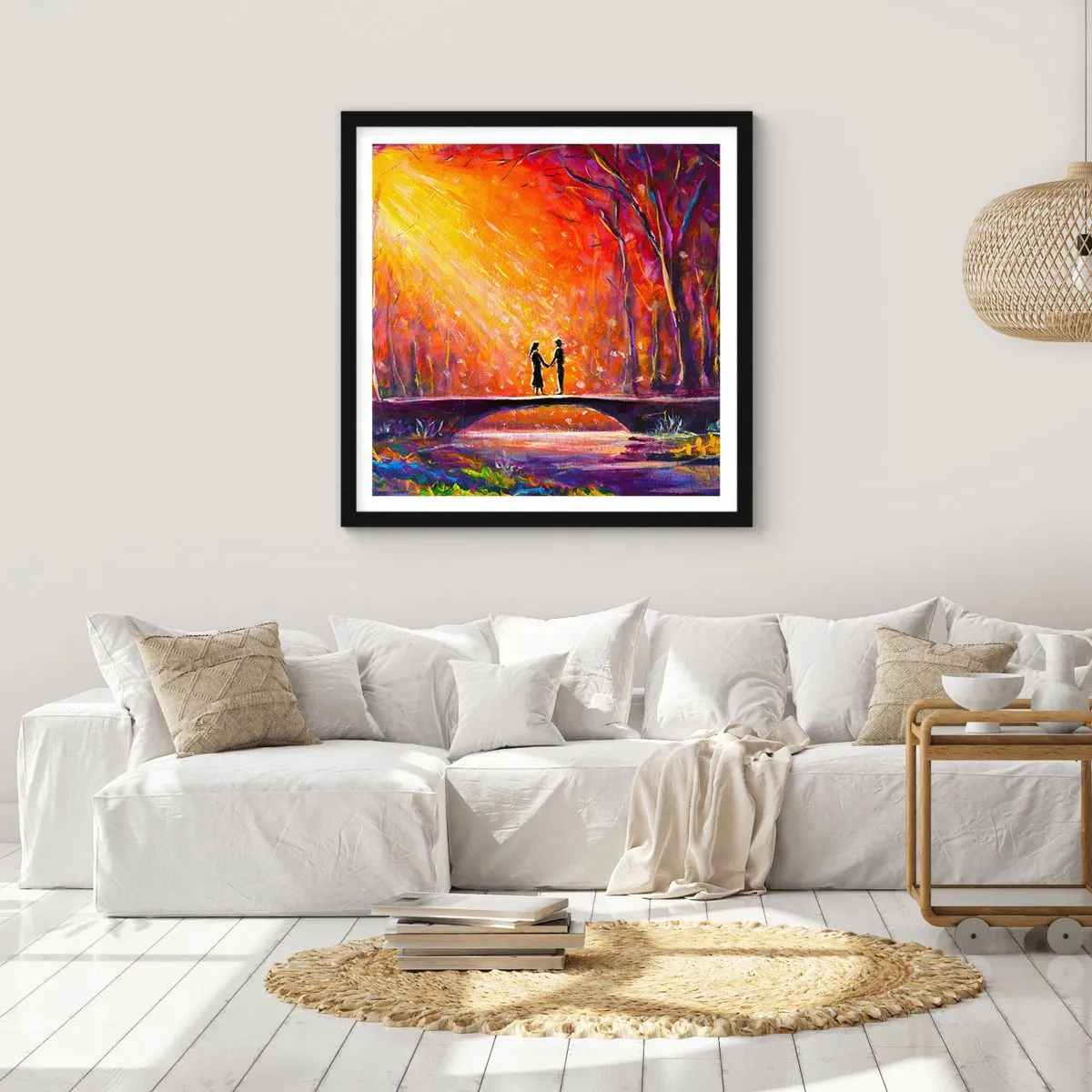 Poster in einem schwarzem Rahmen - Der Himmel liebt sie auch - 50x50 cm