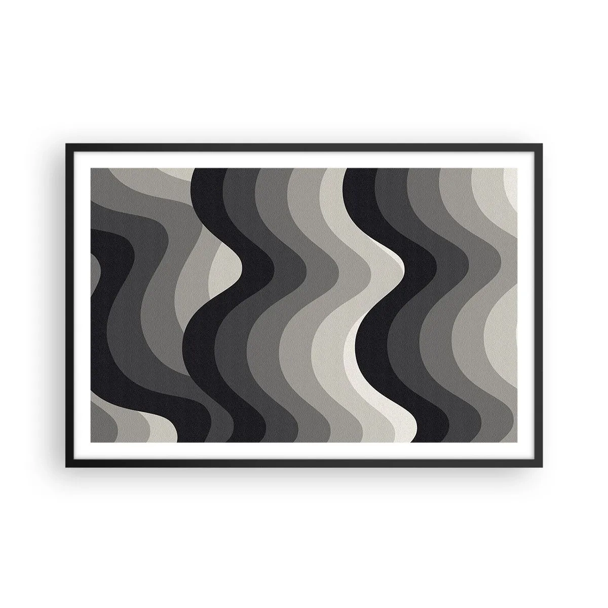 Poster in einem schwarzem Rahmen - Eine Welle nach der anderen - 91x61 cm