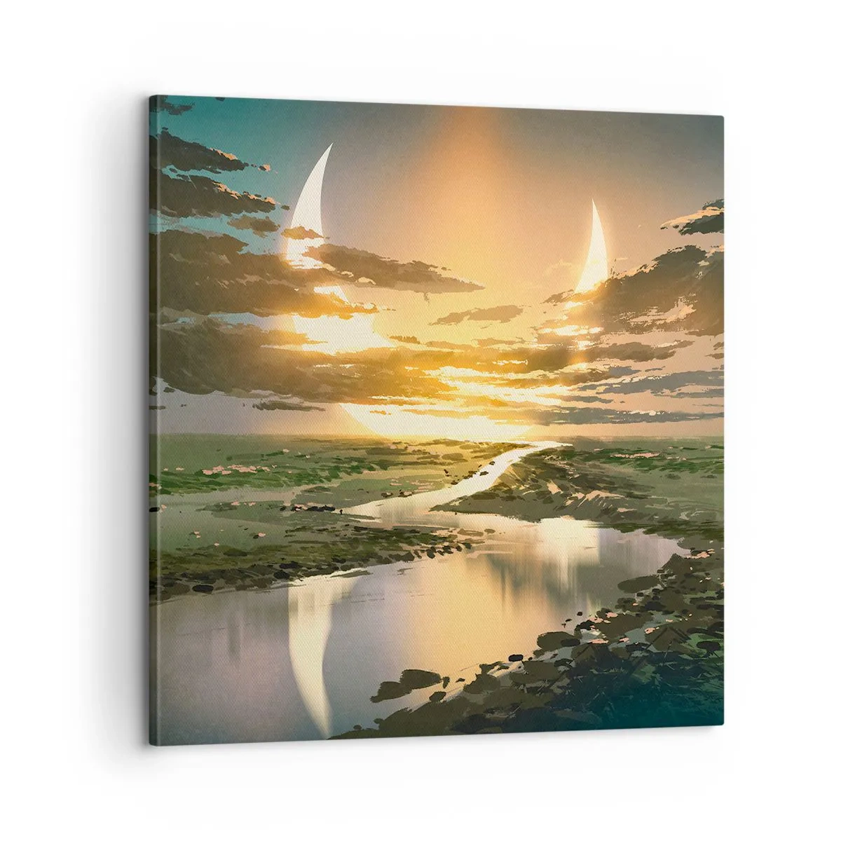 Bild auf Leinwand - Leinwandbild - Irgendwo in einer weit, weit entfernten Galaxie - 60x60 cm