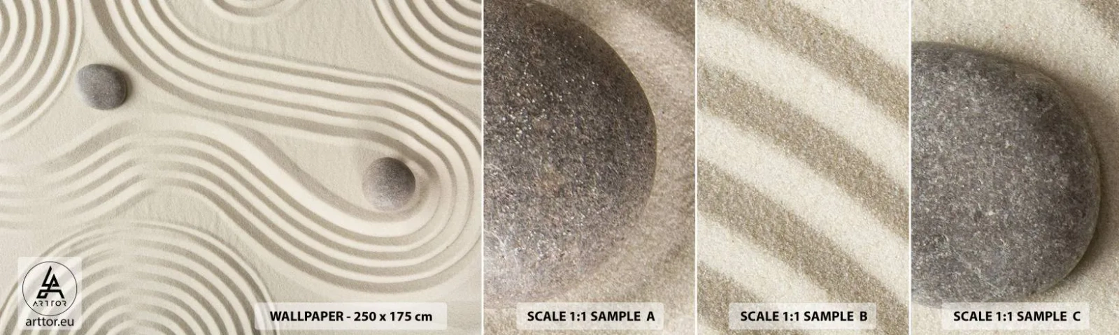 Fototapeten Muster Selbstklebend Deluxe Sticker - Ein Hauch von Wärme - Abstraktion, Stück, Sand - 100x30 cm