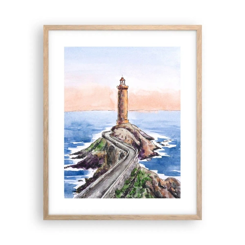 Poster in einem Rahmen aus heller Eiche - Dem Meer zugewandt - 40x50 cm