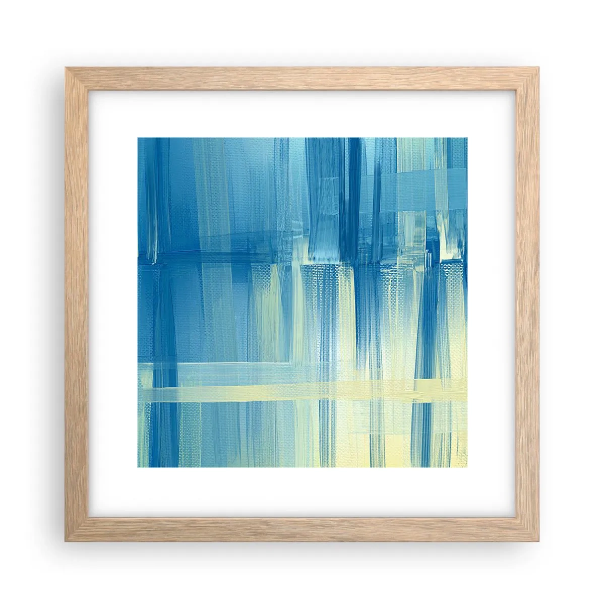 Poster in einem Rahmen aus heller Eiche - Komposition in Türkis - 30x30 cm