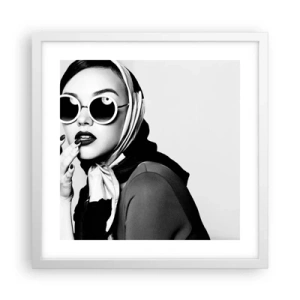 Poster in einem weißen Rahmen - Grüße aus den 1960er Jahren - 40x40 cm