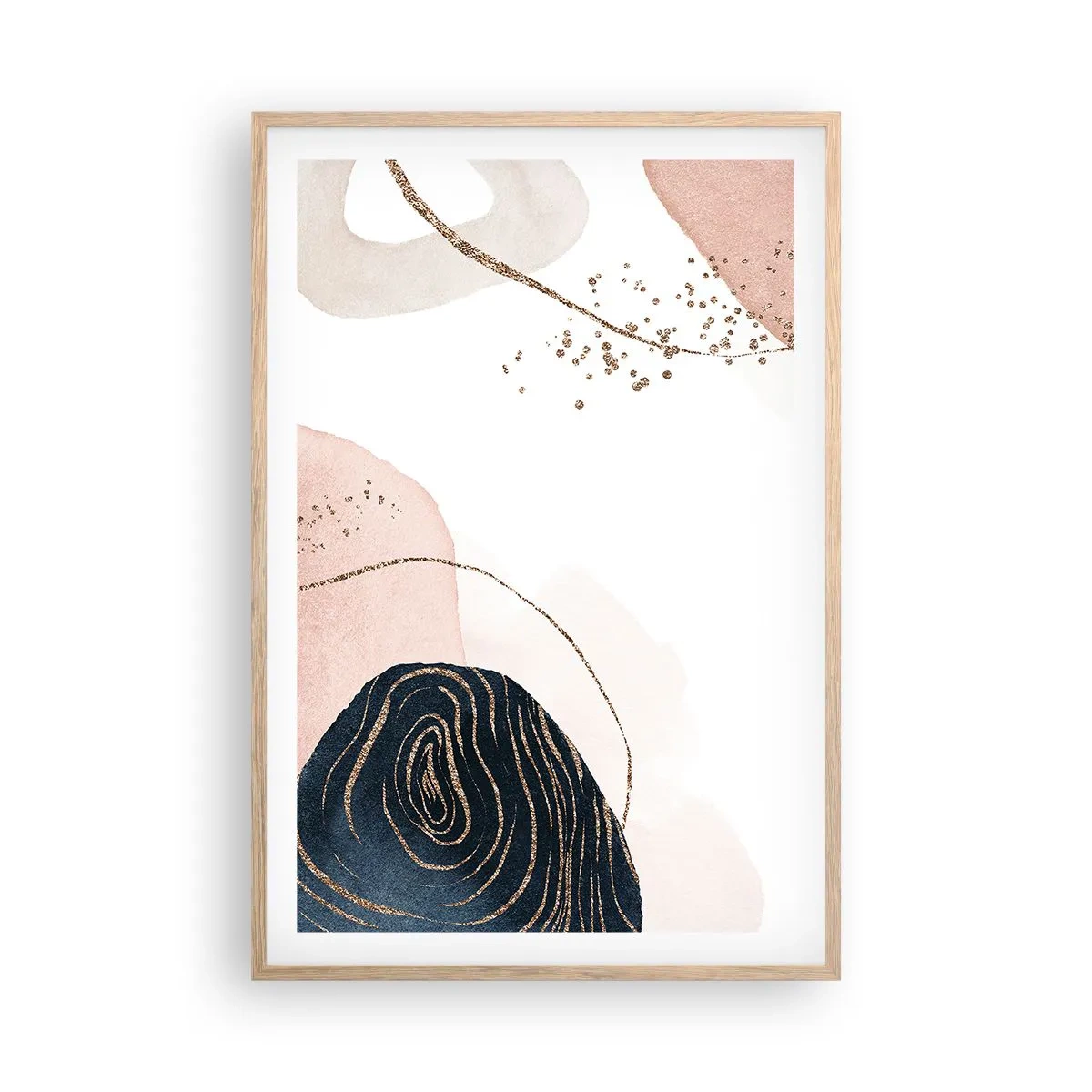 Poster in einem Rahmen aus heller Eiche - Alles fließt - 61x91 cm