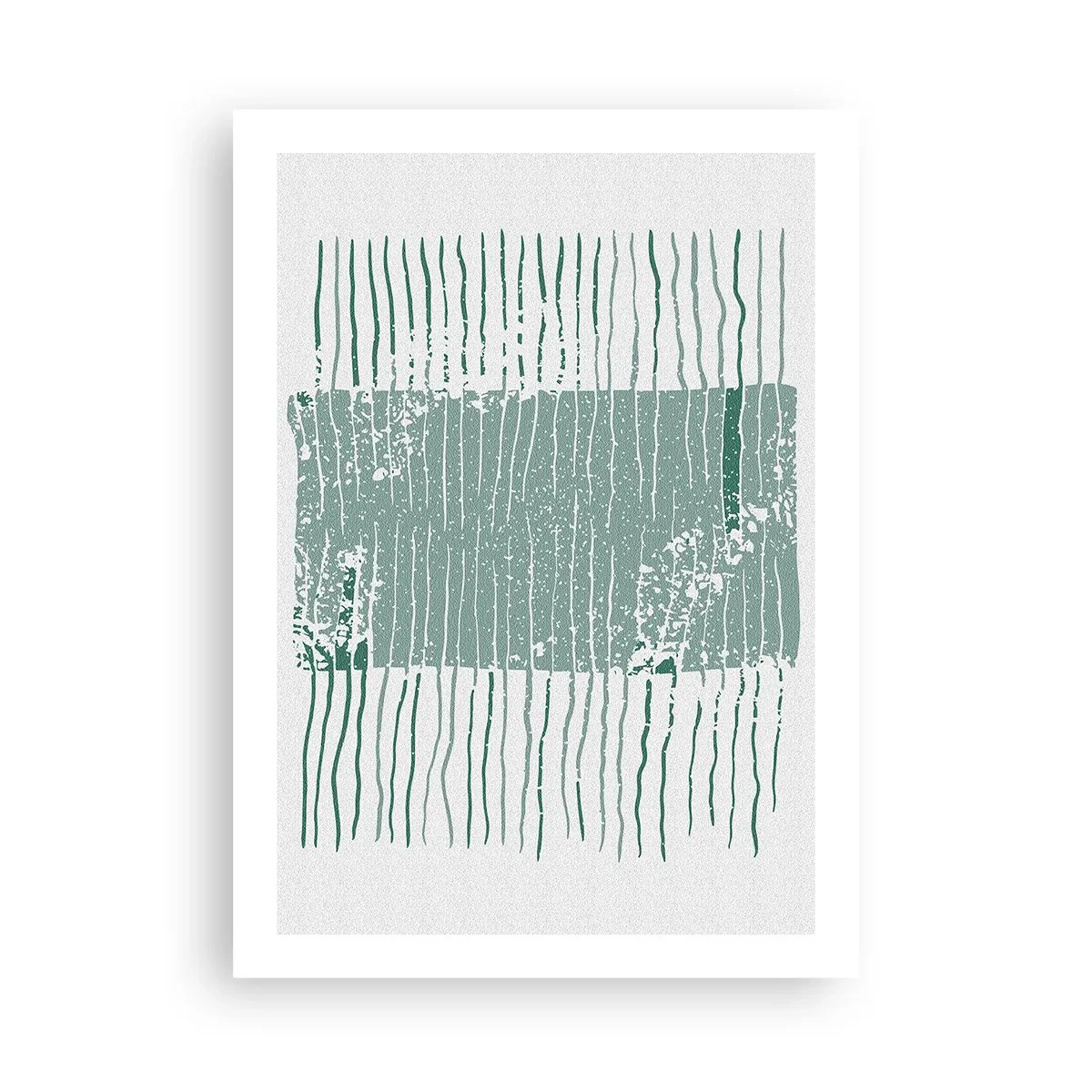 Poster - Eine minimalistische Komposition aus Linien und Texturen in Grüntönen. - 50x70cm - Marine Abstraktion - Moderne Wanddekoration für Wohnzimmer und Schlafzimmer ARTTOR