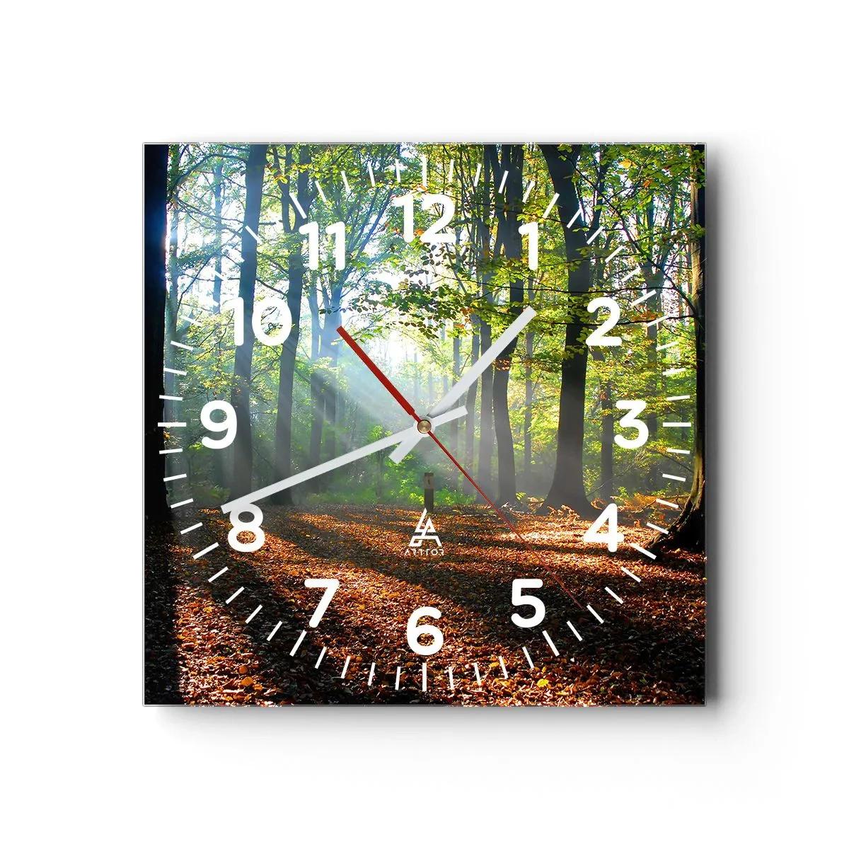 Wanduhr - Glasuhr - Licht und Schatten - 40x40 cm