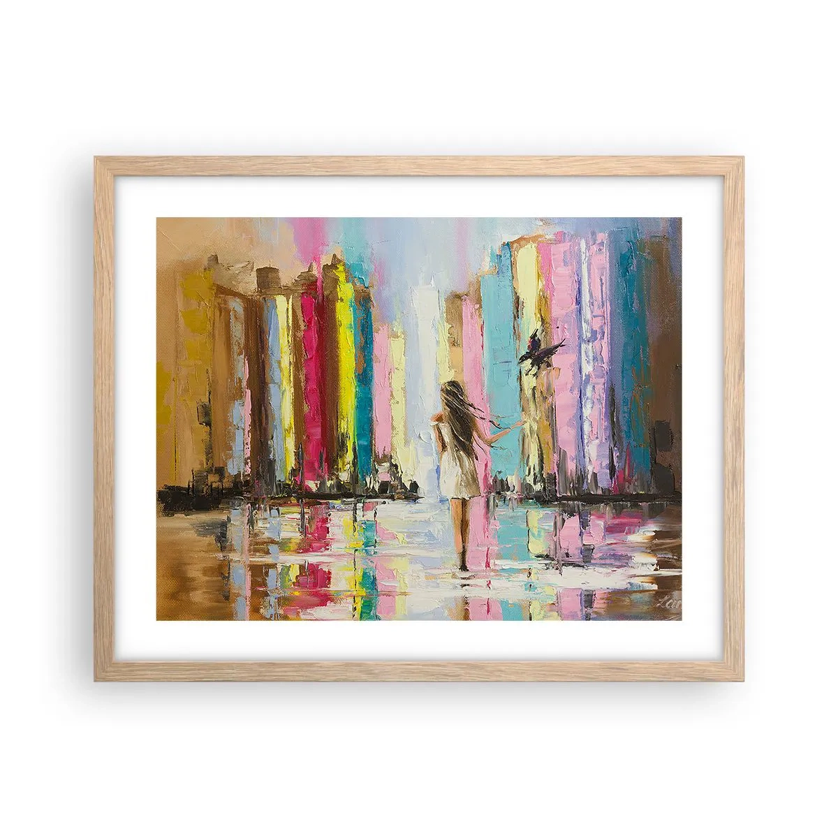 Poster in einem Rahmen aus heller Eiche - Folge mir - 50x40 cm