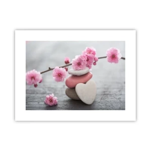 Poster - Glückseligkeit mit einer Kirschblüte - 40x30 cm