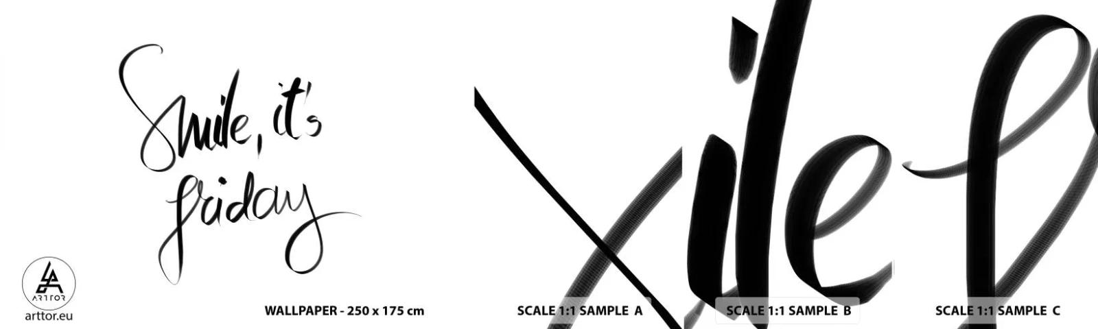 Fototapetenmuster Standard Eco - Echte Freude - Typografie, Bejahung, Maxime - 100x30 cm