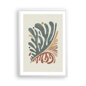 Poster in einem weißen Rahmen - Mehrfarbiges Blatt - 50x70 cm