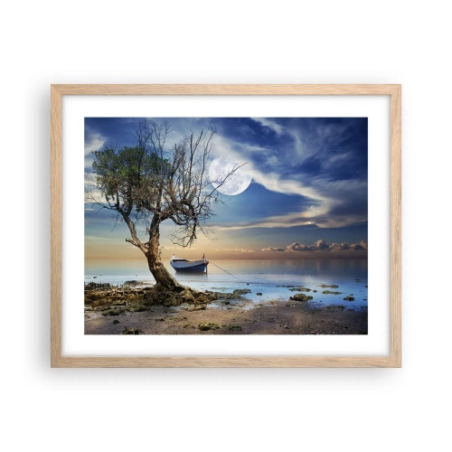 Poster in einem Rahmen aus heller Eiche - Ist das das Ende oder der Anfang? - 50x40 cm