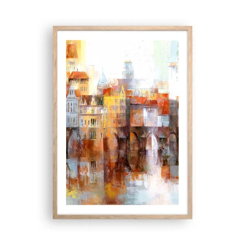 Poster in einem Rahmen aus heller Eiche - Schön ist es auch unter der Brücke - 50x70 cm