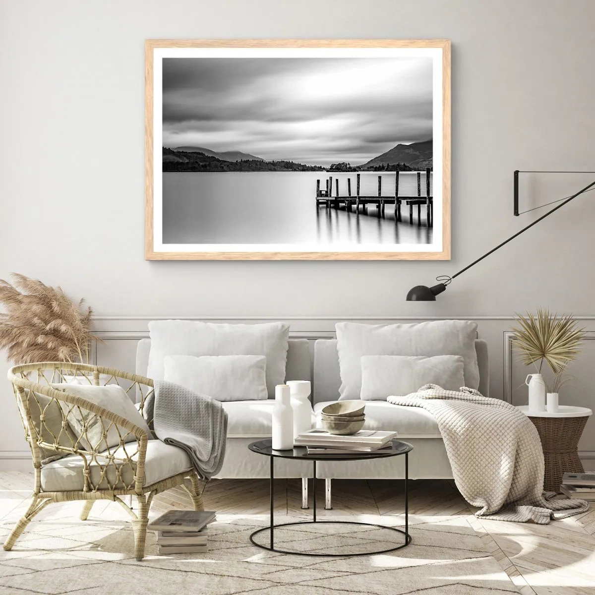 Poster in einem Rahmen aus heller Eiche - Milde und Kraft - 100x70 cm