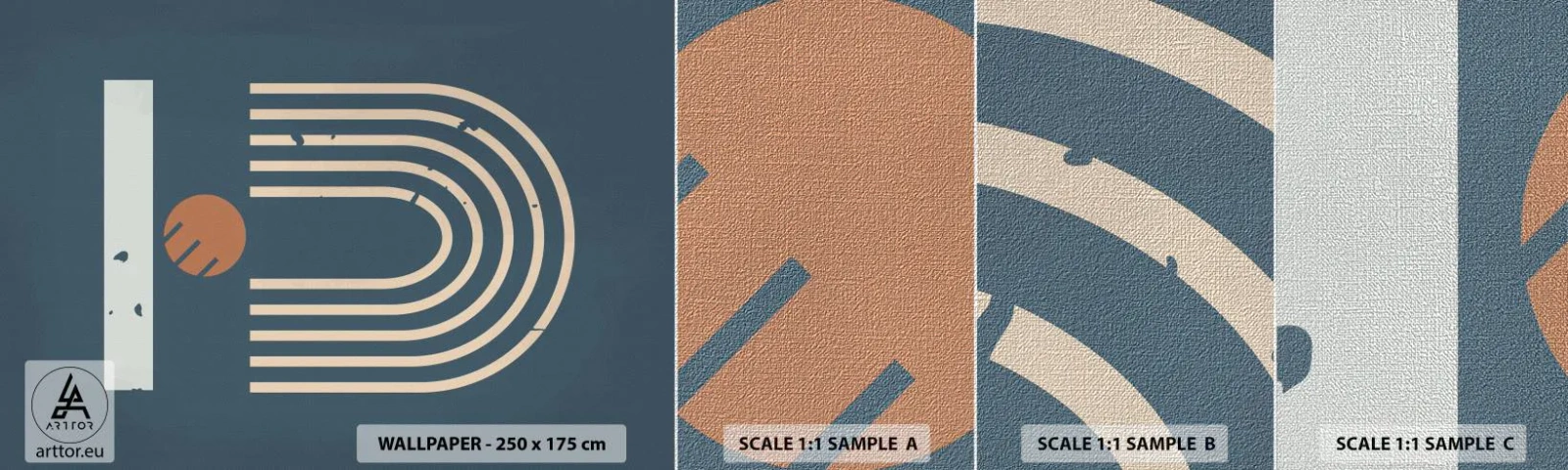 Fototapeten Muster Premium Canvas - Geometrie auf dem Granatapfel - Abstraktion, Stück, Grafik - 100x30 cm