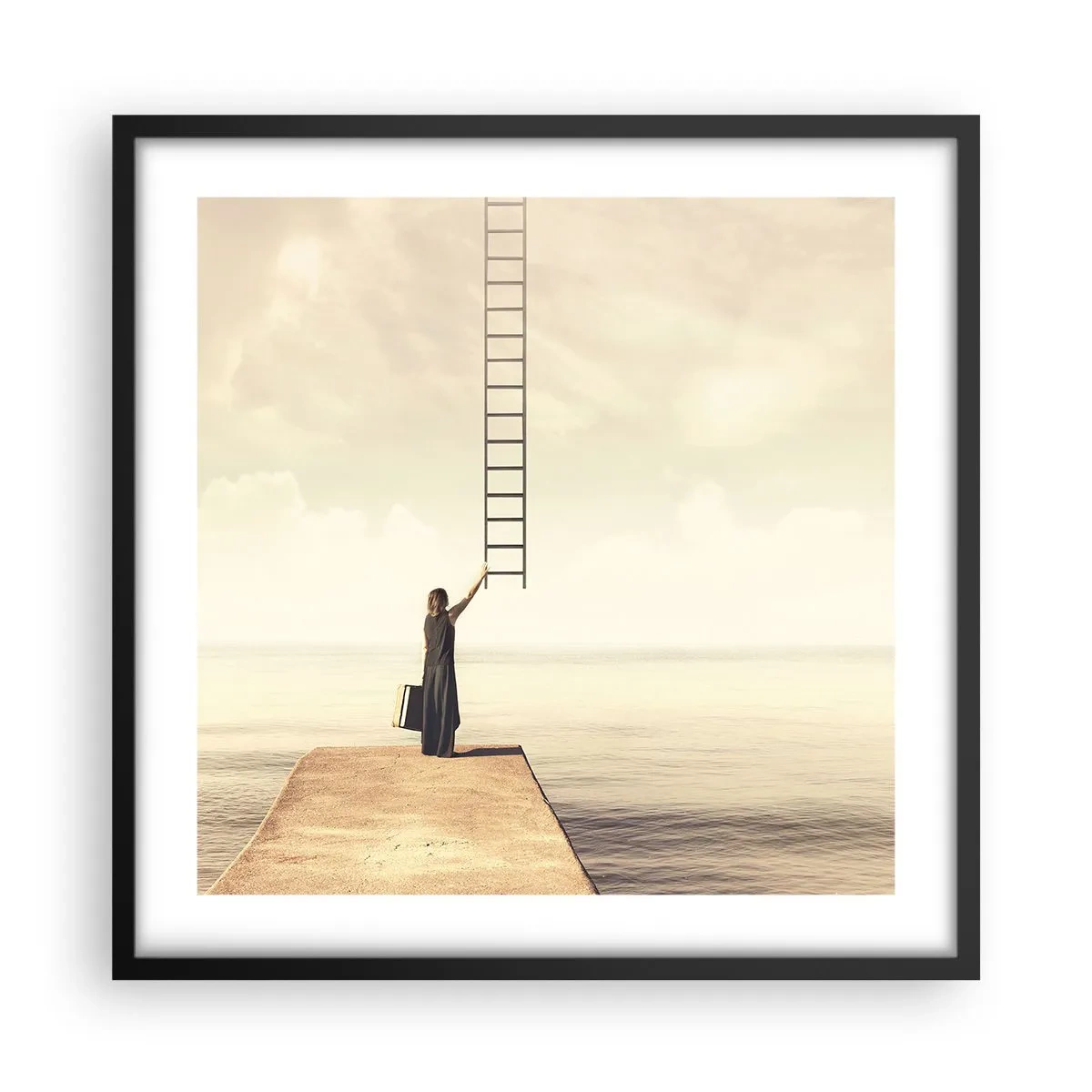 Poster in einem schwarzem Rahmen - Eine magische Reise - 50x50 cm