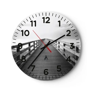 Wanduhr - Glasuhr - In die Ferne ... - 40x40 cm