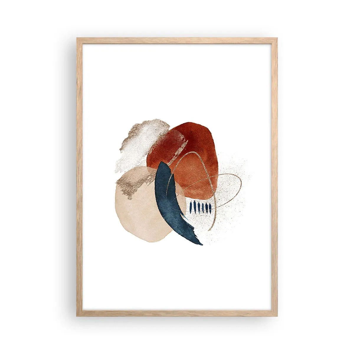 Poster in einem Rahmen aus heller Eiche - Ovale Komposition - 50x70 cm