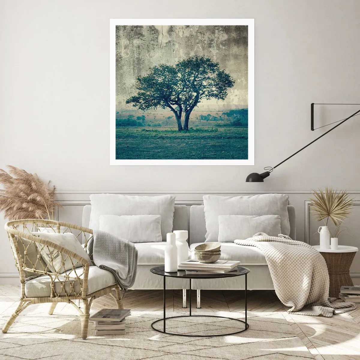 Poster - Ein Apfelbaum auf blauem Feld? - 40x40 cm