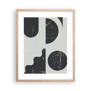 Poster in einem Rahmen aus heller Eiche - Komposition oben und unten - 40x50 cm