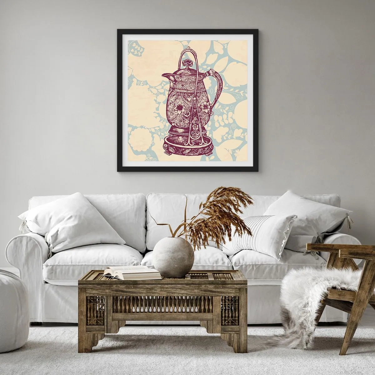 Poster in einem schwarzem Rahmen - Schönheit des Alltags - 50x50 cm