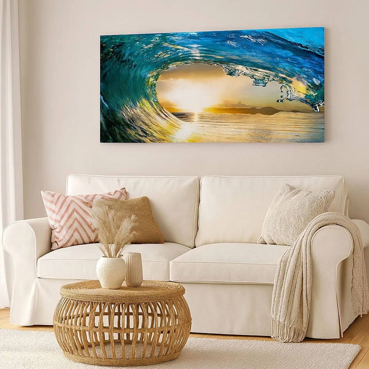 Bild auf Leinwand - Leinwandbild - In einem smaragd-goldenen Kristall - 100x40 cm