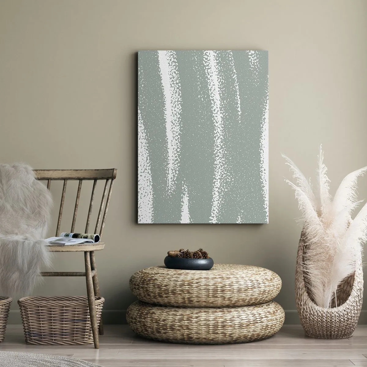 Bild auf Leinwand - Leinwandbild - Abstraktion im Winterklima - 45x80 cm