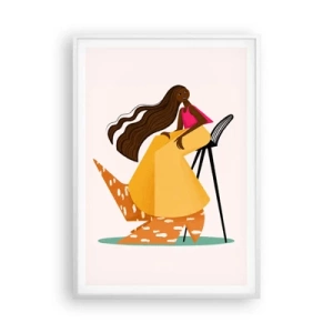 Poster in einem weißen Rahmen - Mode macht auch Spaß - 70x100 cm