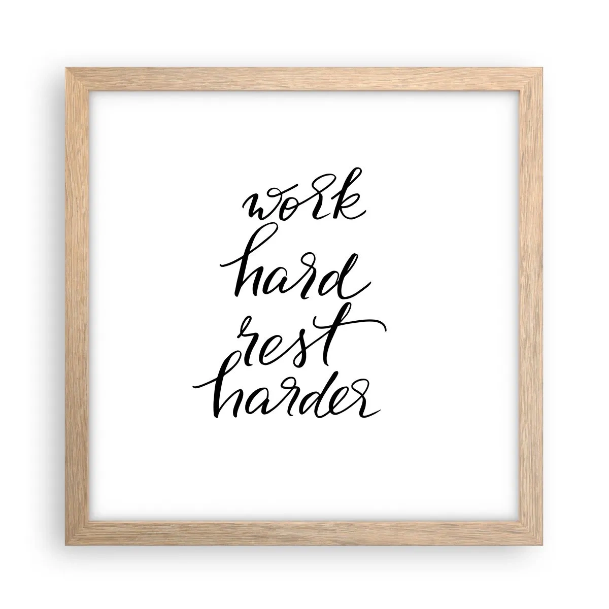 Poster in einem Rahmen aus heller Eiche - Lebensbalance - 30x30 cm