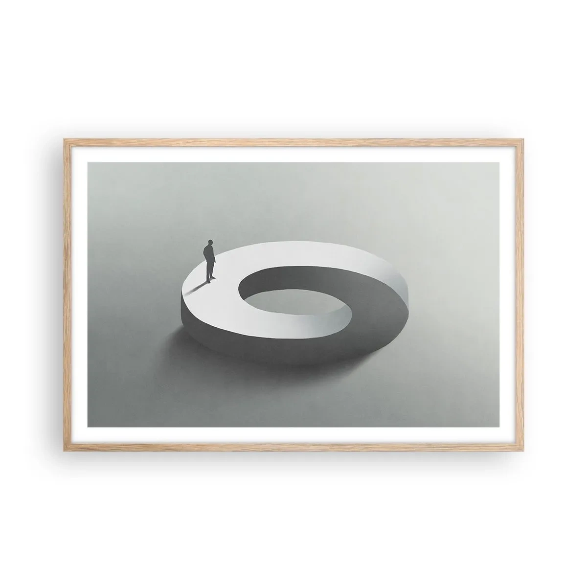 Poster in einem Rahmen aus heller Eiche - Und wie soll man davon klug werden - 91x61 cm