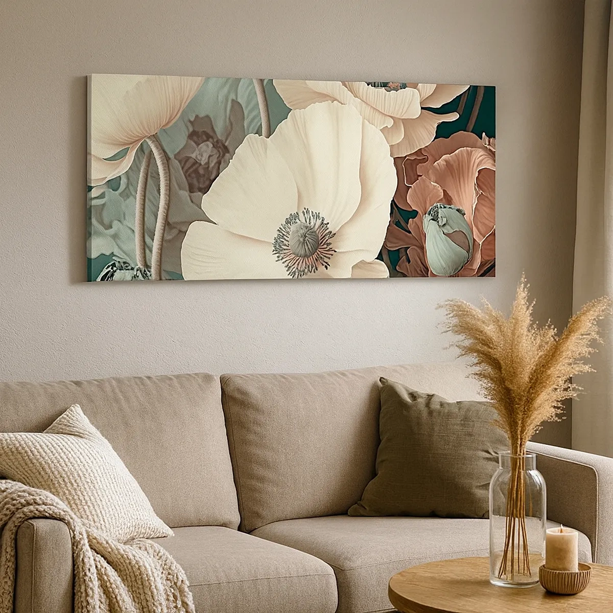 Bild auf Leinwand - Leinwandbild - Flüstern von Mohnblumen - 30x30 cm