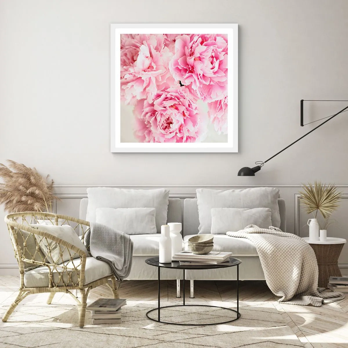 Poster in einem weißen Rahmen - In rosa Glamour - 50x50 cm