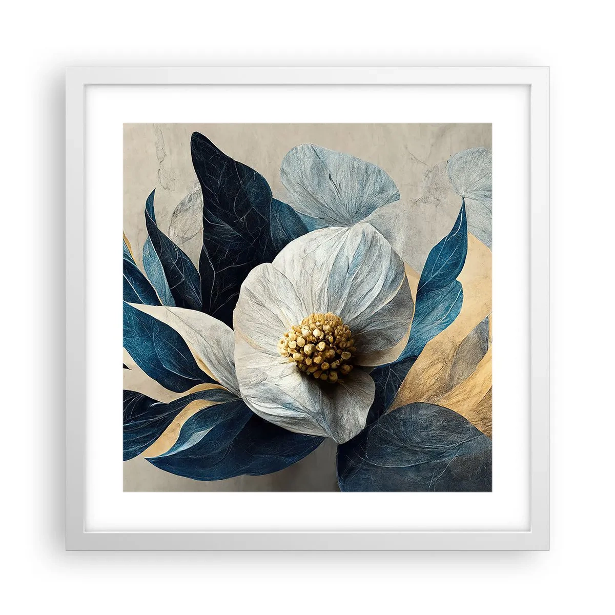 Poster in einem weißen Rahmen - Er hat ein Herz aus Gold - 40x40 cm