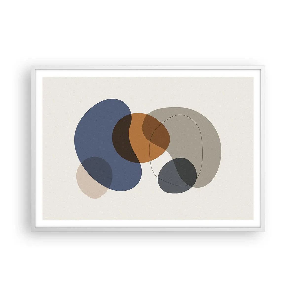 Poster in einem weißen Rahmen - Farbtropfen - 100x70 cm