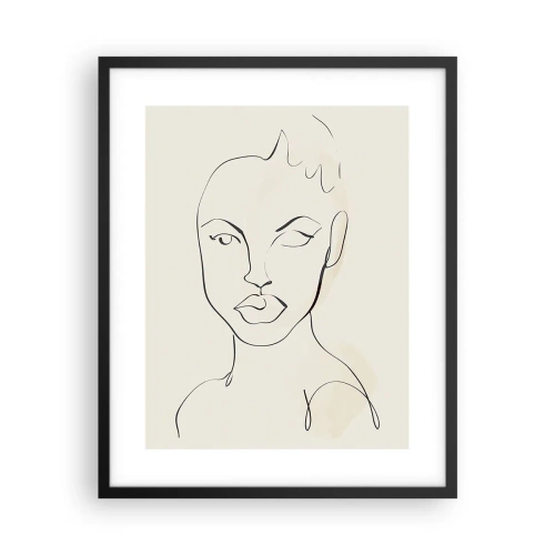 Poster in einem schwarzem Rahmen - Umriss der Sinnlichkeit - 40x50 cm