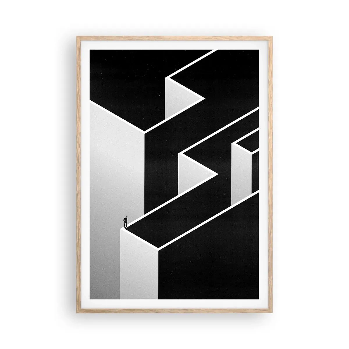 Poster in einem Rahmen aus heller Eiche - Einsamkeit an der Spitze - 70x100 cm