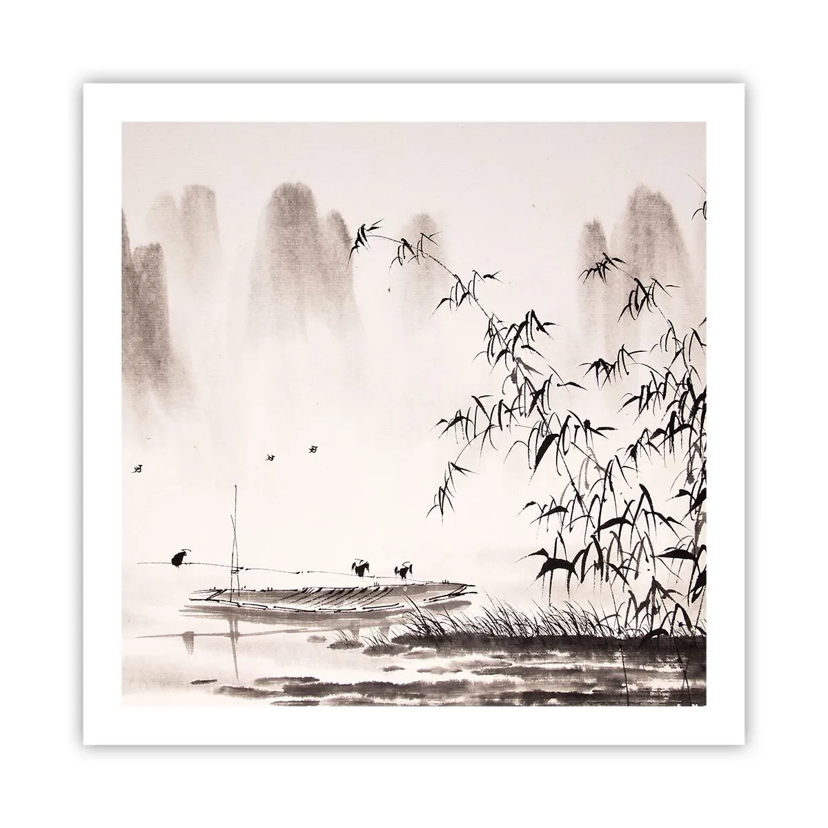 Poster - Die Stille der Reisfelder - 60x60 cm