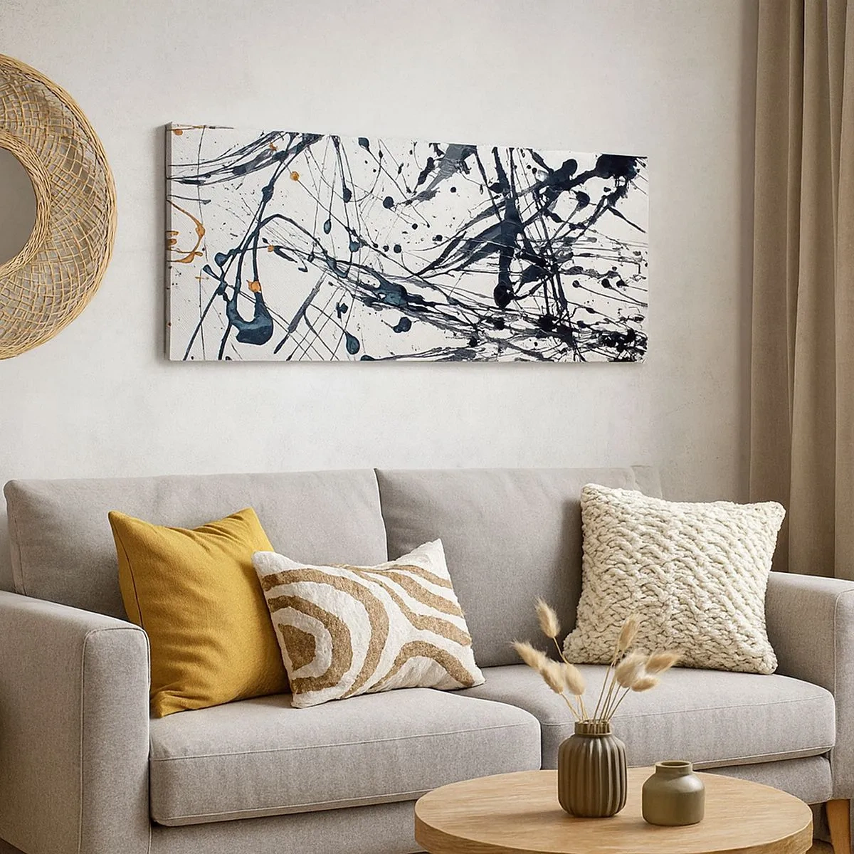 Bild auf Leinwand - Leinwandbild - Expressionistische Abstraktion - 100x40 cm