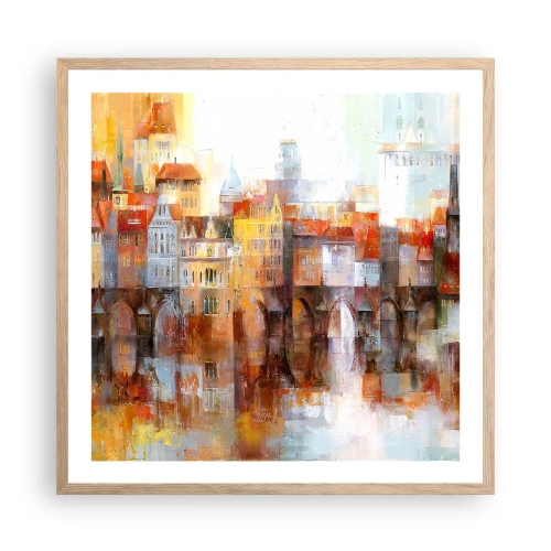 Poster in einem Rahmen aus heller Eiche - Schön ist es auch unter der Brücke - 60x60 cm