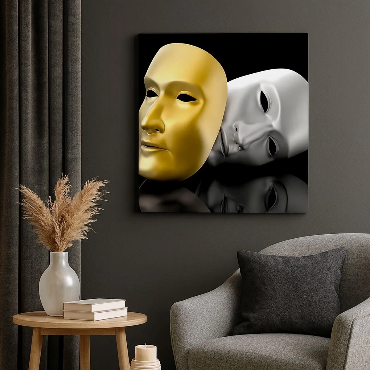 Bild auf Leinwand - Leinwandbild - Das Leben ist wie ein Theater - 30x30 cm